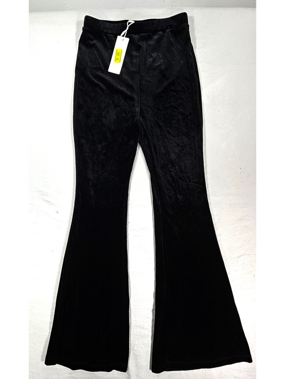 Girls Black Velvet Flare Pants Size 8/10 M Bell Bottom Stretch NWT Y2K